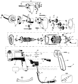 Page A Diagram and Parts List for 1312 Type 101 Black and Decker Electric Drill